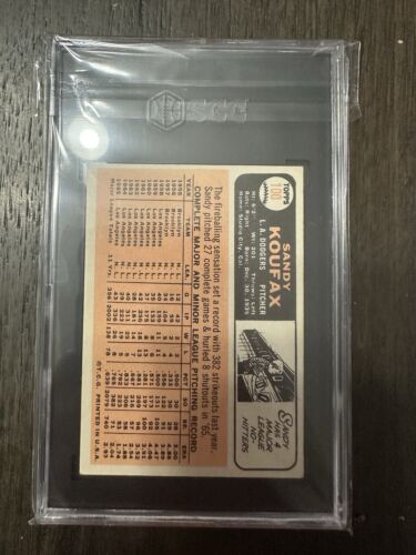 1966 TOPPS #100 SANDY KOUFAX LOS ANGELES DODGERS BASEBALL CARD SGC 5.5 EX+