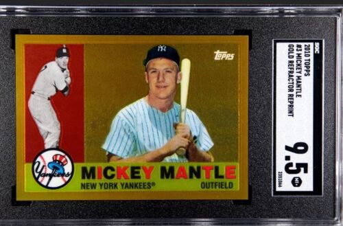 2010 Topps Chrome #3 MICKEY MANTLE Gold Refractor SGC 9.5 YANKEES HOF