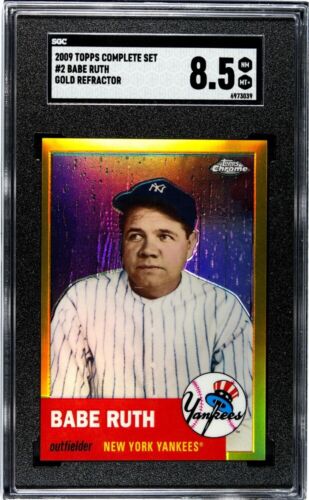 2009 TOPPS FACTORY SET GOLD REFRACTOR BABE RUTH #2 SGC 8.5