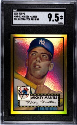 2008 Topps Mickey Mantle MMR52 1952 Gold Refractor SGC 9.5 Mint +