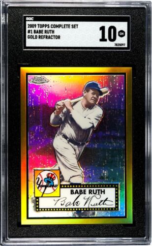 2009 Topps Chrome Babe Ruth Gold Refractor SGC 10 Population 1