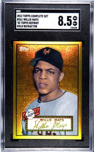 2012 TOPPS 1952 WILLIE MAYS RC #261 GOLD REFRACTOR SGC 8.5