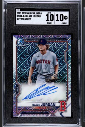 2021 Bowman Chrome Mega Box Blaze Jordan Auto # BCMA-BJ SGC 10 GEM MINT