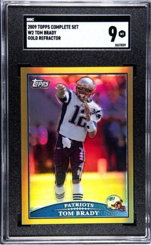 2009 TOPPS WAL-MART EXCLUSIVE FACTORY SET GOLD REFRACTOR #W2 TOM BRADY SGC 9