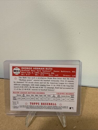 2008 Topps Babe Ruth Factory Bonus BR52 Mint