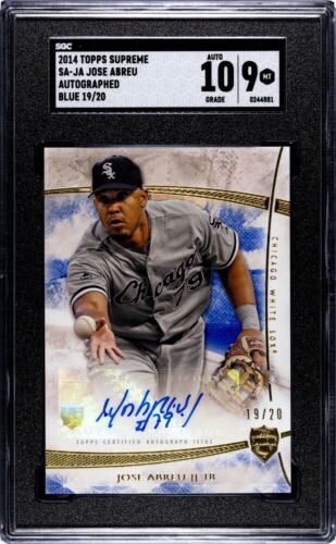 JOSE ABREU 2014 TOPPS SUPREME BASEBALL SA-JA ROOKIE AUTO BLUE /20 Auto 10 SGC 9