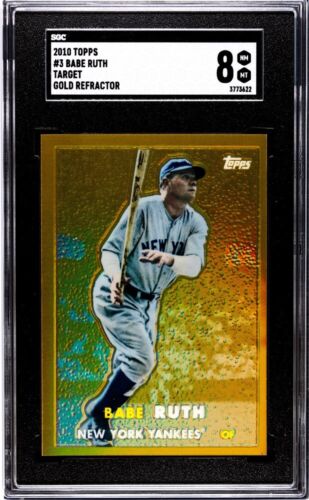 BABE RUTH 2010 Topps Factory Set GOLD REFRACTOR #3 Graded SGC 8