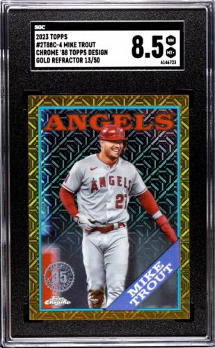 2023 Topps Mike Trout Chrome Gold Refractor #2T88C-4 /50 SGC 8.5 NM-MT