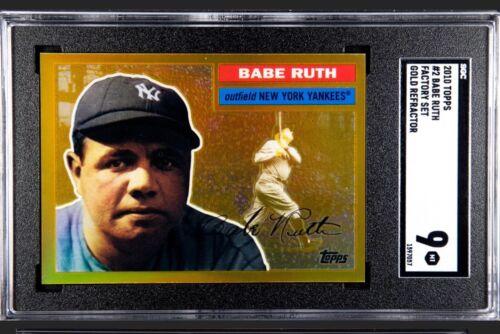 2010 Topps Babe Ruth SP Factory Gold Refractor Short-Print #2/3 SGC 9 Mint