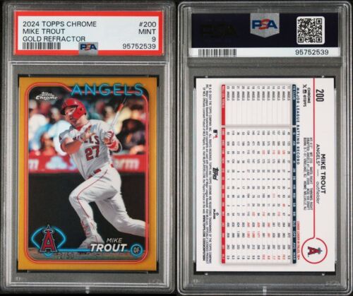 2024 Topps Chrome Mike Trout Gold Refractor #200 /50 PSA 9