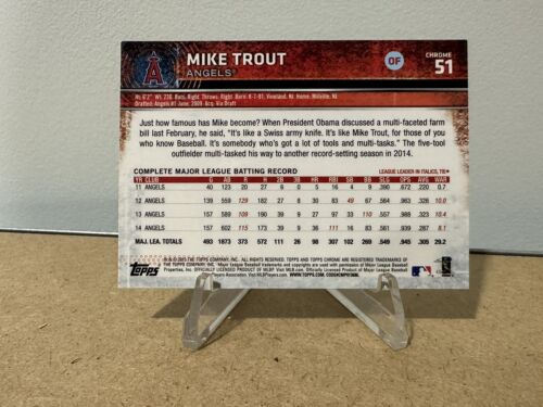 1/1 Mike Trout Chrome 51 On Card Auto 2018 Topps Archives Signature Series 2018