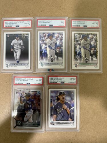 Julio Rodriguez PSA 8 And 9 Rookie Card LOT OF 5