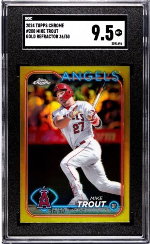 2024 Topps Chrome Mike Trout TRUE GOLD REFRACTOR  /50 Angels SGC 9.5