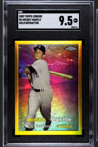 2009 Mickey Mantle Topps Chrome 1957 Gold Refractor SGC 9.5 POP 2, None Higher