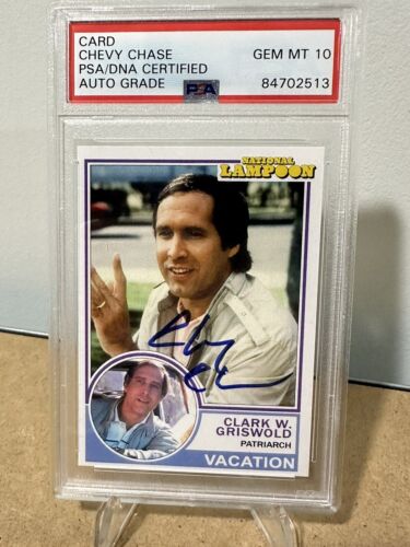 Chevy Chase Signed Lampoon’s Vacation Trading Card PSA/DNA AUTO GEM MINT 10