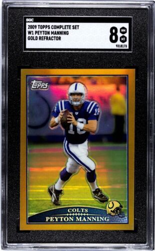 2009 Topps W1 Peyton Manning GOLD REFRACTOR SGC 8 Indianapolis Colts