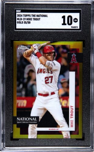 2024 Topps Chrome National NSCC Mike Trout Gold 35/50 MLB-19 Angels SGC 10