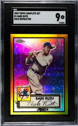 2009 Topps Chrome Babe Ruth Gold Refractor SGC 9 GEM