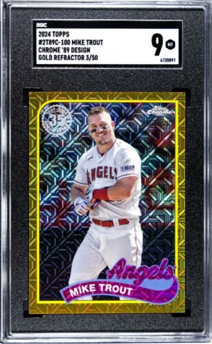 2024 Topps Series 2 Mike Trout 35th Anniversary GOLD /50 #2T89C-100 SGC 9 MINT