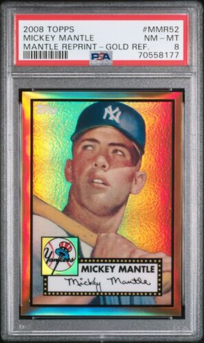 2008 Topps Mickey Mantle Gold Refractor MMR-52 PSA 8 SP Yankees HOF