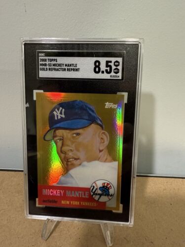 Mickey Mantle SGC 8.5 NM+ 1953 Topps 2008 Gold Refractor MMR-53