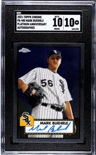 2021 Topps Chrome Platinum Anniversary Mark Buehrle PA-MB SGC 10 Auto 10