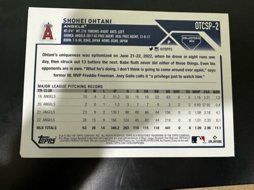 2023 Topps Flagship Collection Shohei Ohtani #OTCSP-2 Short Print SP! Oversized!