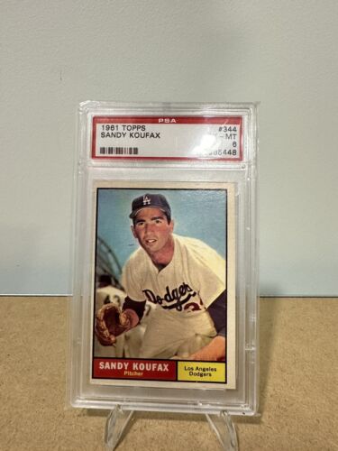 1961 TOPPS #344 SANDY KOUFAX LOS ANGELES DODGERS BASEBALL CARD PSA 6 EX/MT