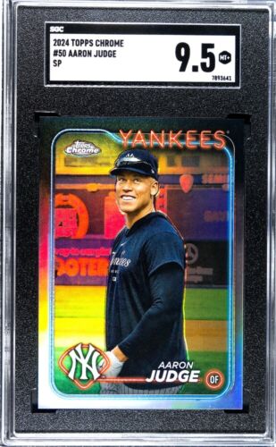 2024 Topps Chrome AARON JUDGE IMAGE VARIATION REFRACTOR SP #50 Yankees SGC 9.5