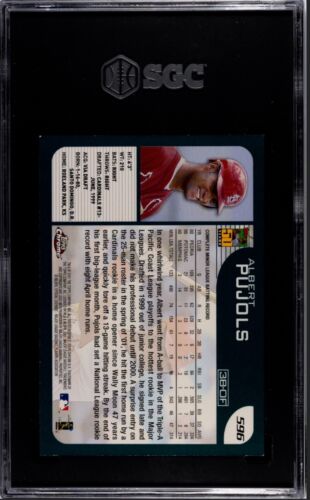 2001 Topps Chrome ALBERT PUJOLS SGC 8.5 NM-MINT Rookie RC #596 Late Addition