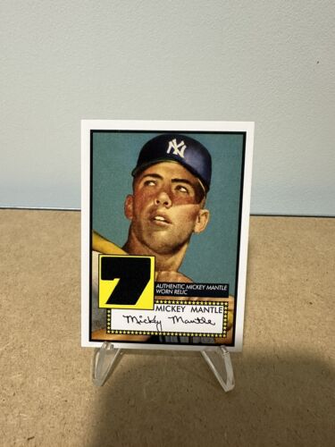 2006 TOPPS 1952 RETRO MICKEY MANTLE Black #7 AUTHENTIC WORN RELIC YANKEES HOF