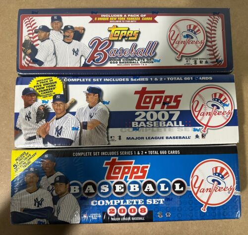 YANKEES 2006 2007 2008 Topps Baseball Factory Sealed Set Series 1 And 2 Lot