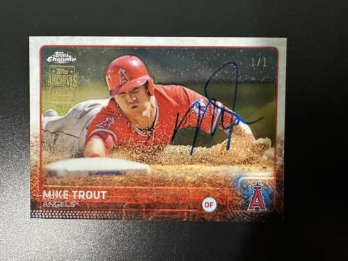 1/1 Mike Trout Chrome 51 On Card Auto 2018 Topps Archives Signature Series 2018