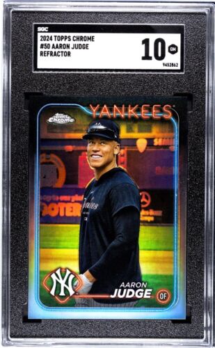 2024 Topps Chrome AARON JUDGE IMAGE VARIATION REFRACTOR SP #50 NY Yankees SGC 10