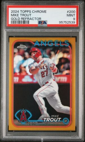 2024 Topps Chrome Mike Trout Gold Refractor #200 /50 PSA 9