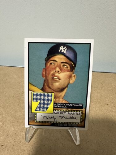 2006 TOPPS 1952 RETRO MICKEY MANTLE Pattern #7 AUTHENTIC WORN RELIC CENTERED