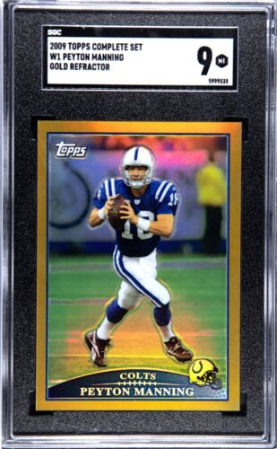 2009 Topps W1 Peyton Manning GOLD REFRACTOR SGC 9 Indianapolis Colts