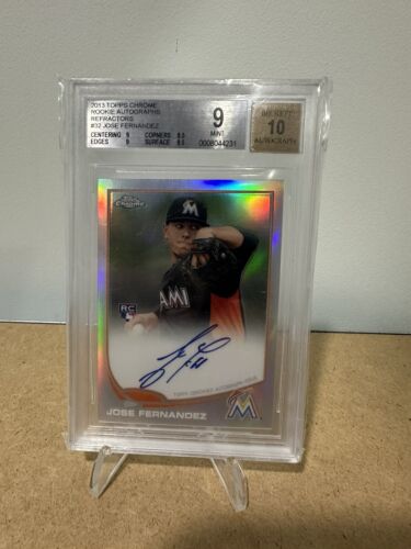 2013 Topps Chrome Black Refractor Auto /499 Jose Fernandez #32 BGS 9 Rookie RC