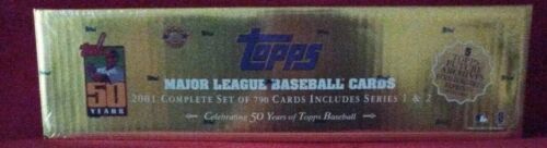 2001 TOPPS BASEBALL COMPLETE FACTORY SEALED GOLD BOX HTA SET - ICHIRO RC