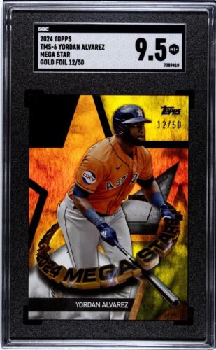 2024 Topps Yordan Alvarez MEGA STARS TMS-6 GOLD FOIL /50 SGC 9.5 POP 1