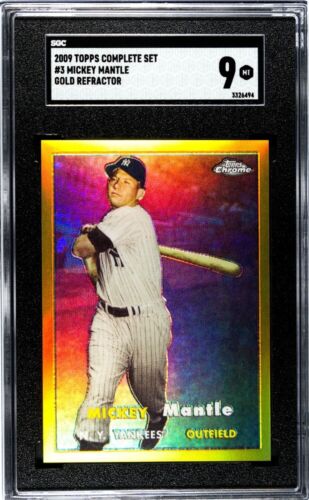 2009 Mickey Mantle Topps Chrome 1957 Gold Refractor SGC 9