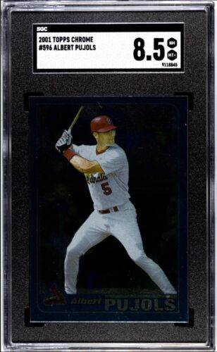 2001 Topps Chrome ALBERT PUJOLS SGC 8.5 NM-MINT Rookie RC #596 Late Addition