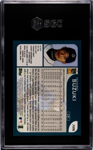 ICHIRO SUZUKI 2001 Topps #726 ROOKIE CARD - SGC 9 MINT