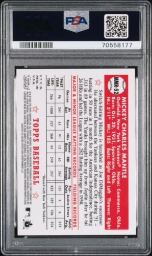 2008 Topps Mickey Mantle Gold Refractor MMR-52 PSA 8 SP Yankees HOF