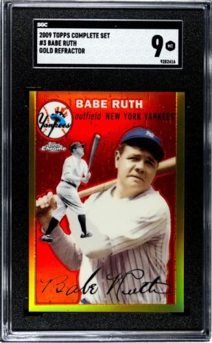 BABE RUTH 2009 TOPPPS FACTORY SET CHROME GOLD REFRACTOR SGC 9 MINT