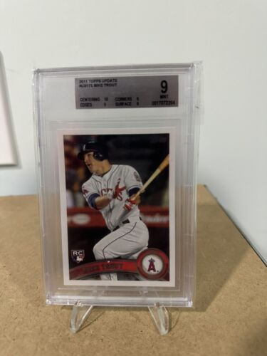 MIKE TROUT 2011 TOPPS UPDATE #US175 ROOKIE BGS MINT 9 ANGELS 10 CENTER